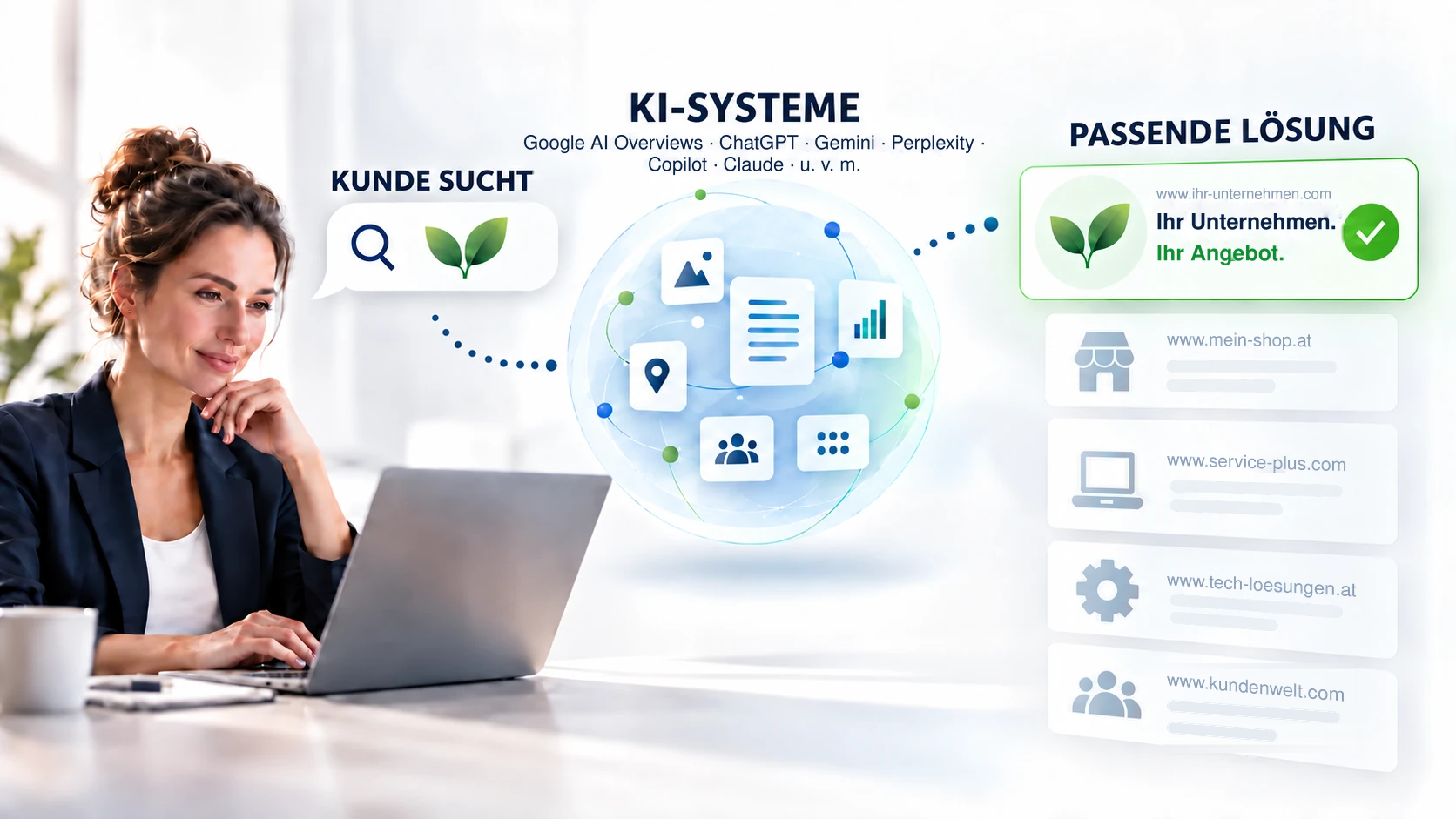 KI-Sichtbarkeit (KIS) für Unternehmen KI-Sichtbarkeit (KIS): Von der Kundensuche über KI-Systeme zu Ihrem Unternehmen